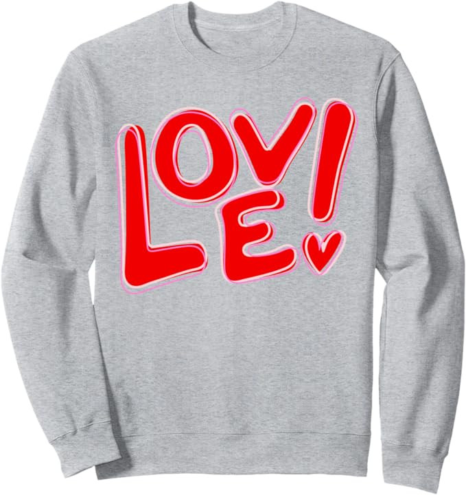 Valentine's Day Love Big Letter Crewneck Sweatshirt | Amazon (US)