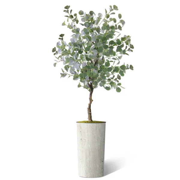 66'' Faux Eucalyptus Plant in Planter | Wayfair North America