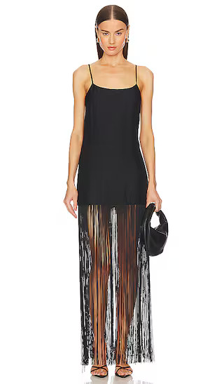 Zodiac Fringe Gown in Black | Revolve Clothing (Global)