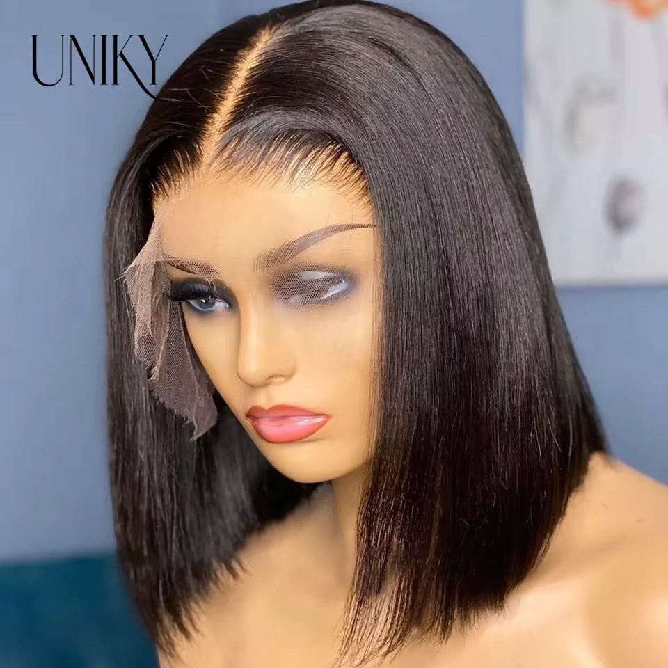 Peruca curta de osso para mulheres, perucas de cabelo humano frente do laço, cor natural, fecham... | Aliexpress BR (BR)