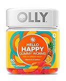 OLLY Hello Happy Gummy Worms, Mood Balance Support, Vitamin D, Saffron, Adult Chewable Supplement, T | Amazon (US)
