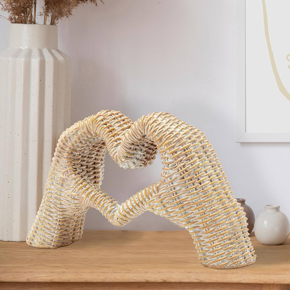 Xmeden Hand Gesture Statue Decor, Modern Love Statues, Heart Shape Finger, Resin Art Sculpture fo... | Amazon (US)