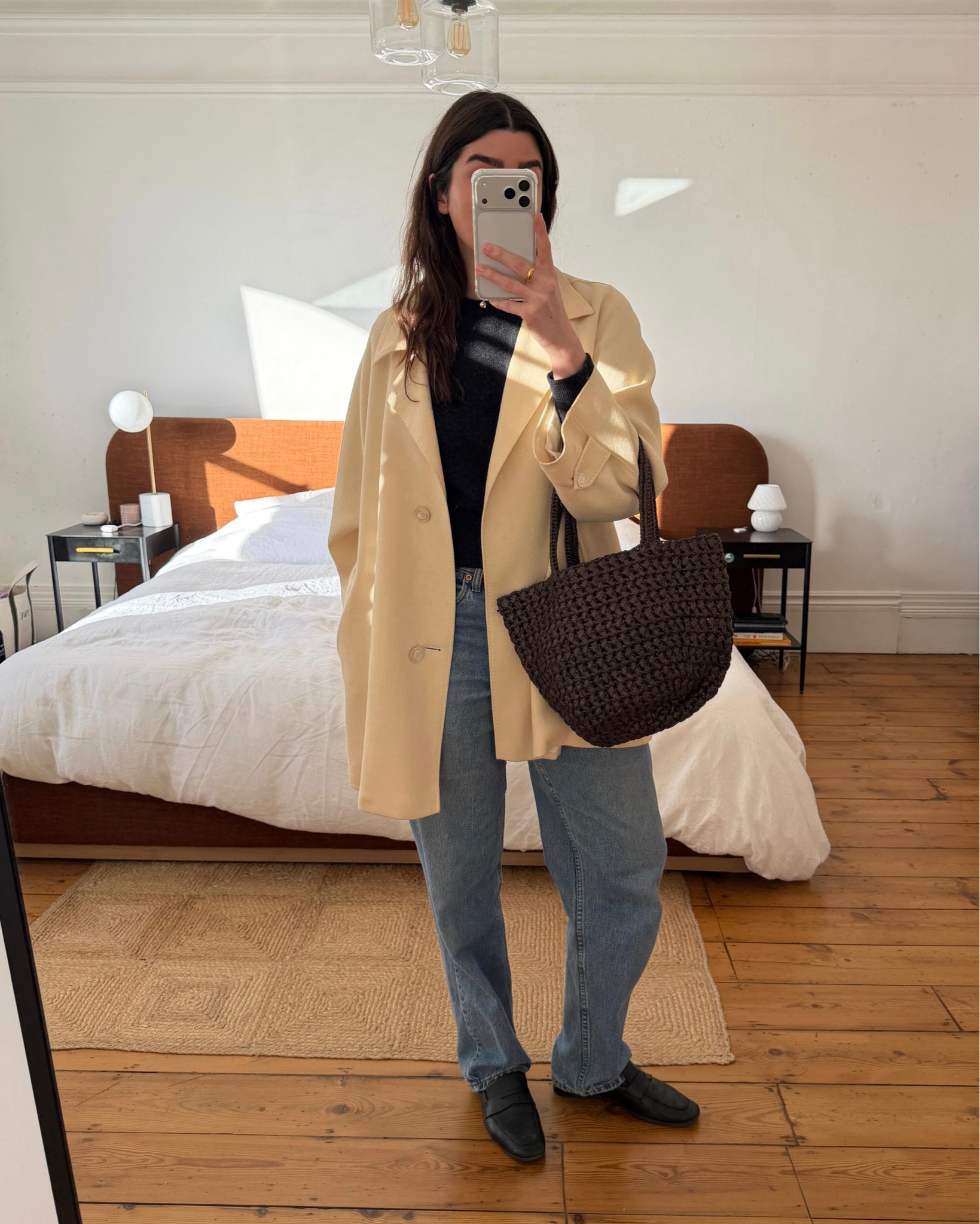 Vintage cream jacket, black top and vintage Levi’s. Le Monde Beryl leather loafers and The Row secondhand bag

#LTKstyletip #LTKspring