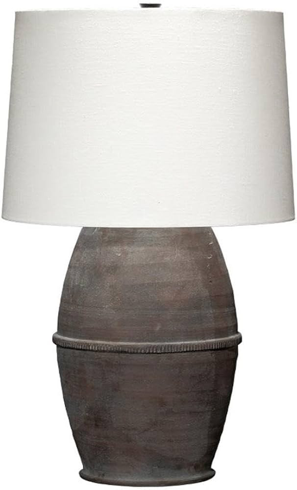 Antiquity 1-Light Linen & Ceramic Table Lamp in White/Dark Gray | Amazon (US)