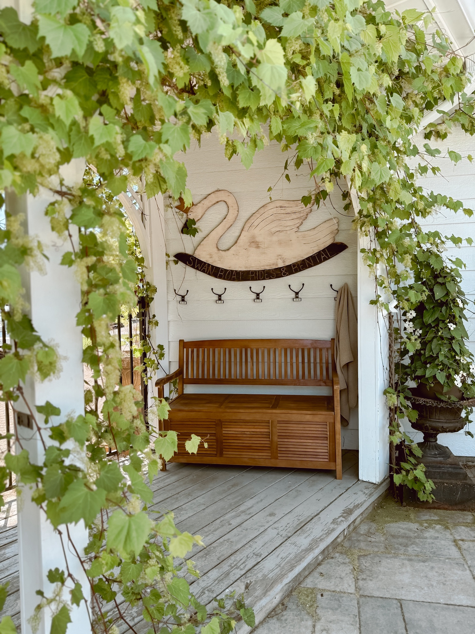 This bench from @wayfair has been one of our favorite additions to the pool area this year! It’s filled will pool toys, goggles, and floats. The kids scouring through it has been so fun and the fact it has an assisted open and soft close keeps their fingers nice and safe. Highly recommend an outdoor storage bench  

#wayfairpartner #LTKSeasonal #LTKHome