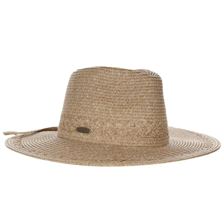 Panama Jack Women's Sun Hat - Paper Braid Straw Western, 3 1/2" Floppy Brim, UPF 50+ UVA/UVB Sun ... | Walmart (US)
