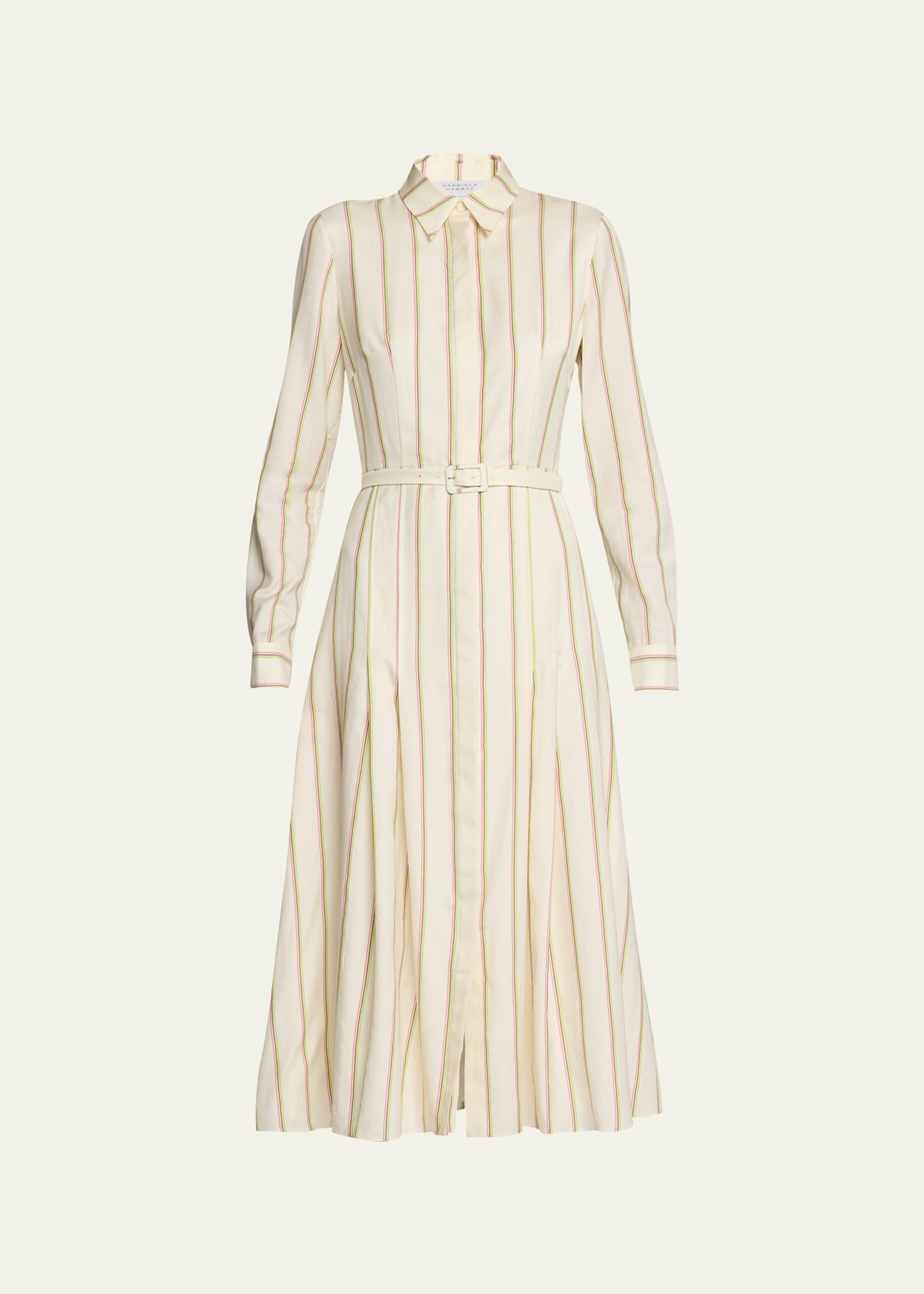 Gabriela Hearst Vanessa Stripe Belted Midi Shirtdress | Bergdorf Goodman