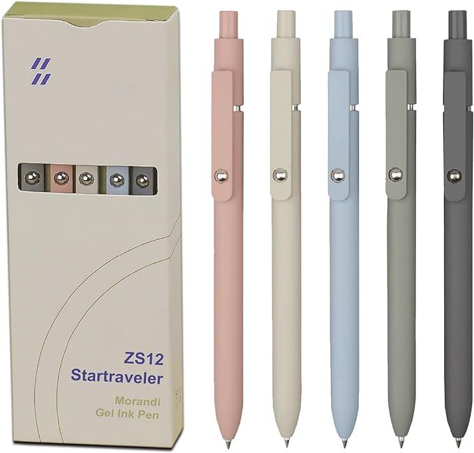 VICO Gel Pens, 5 pcs 0.5mm Japanese Black Ink Fine Point Smooth Writing Pens, Aesthetic Cute Pens... | Amazon (US)