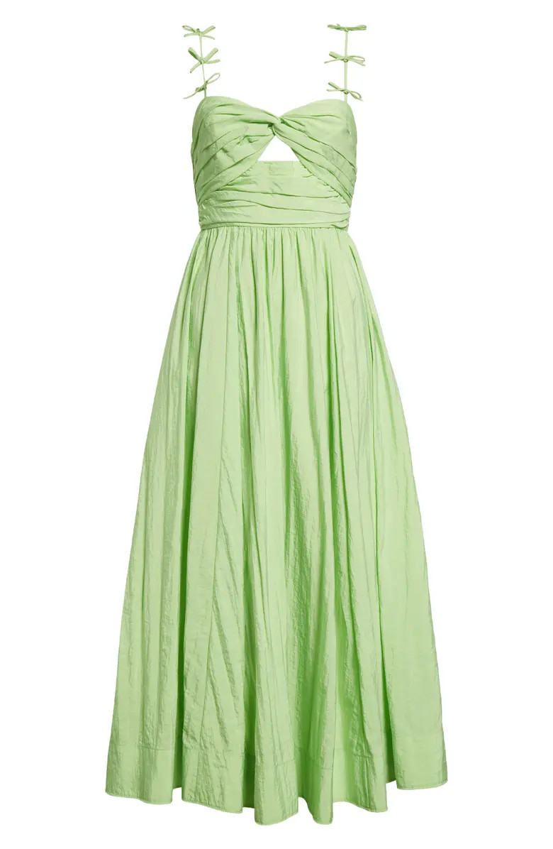 Cinq à Sept Agnes Bow Strap Midi Sundress | Nordstrom | Nordstrom