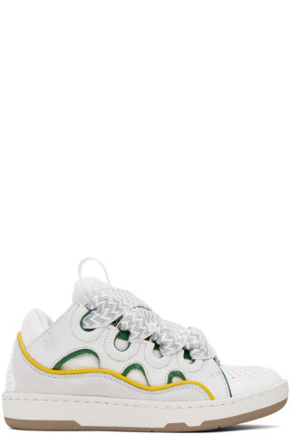 SSENSE Exclusive White Leather Curb Sneakers | SSENSE