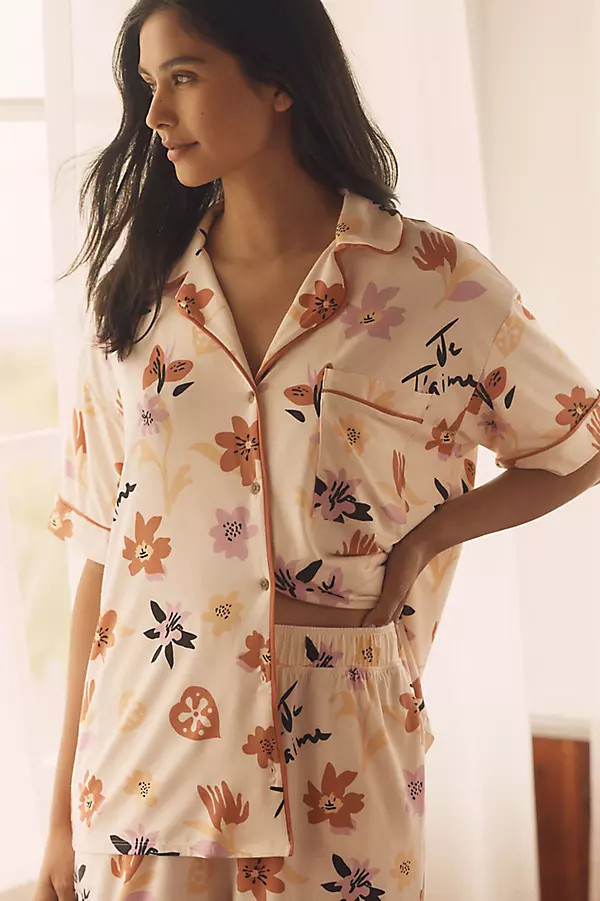 The LyreBird ModaLuxe Short Sleeve Pajama Shirt | Anthropologie (US)