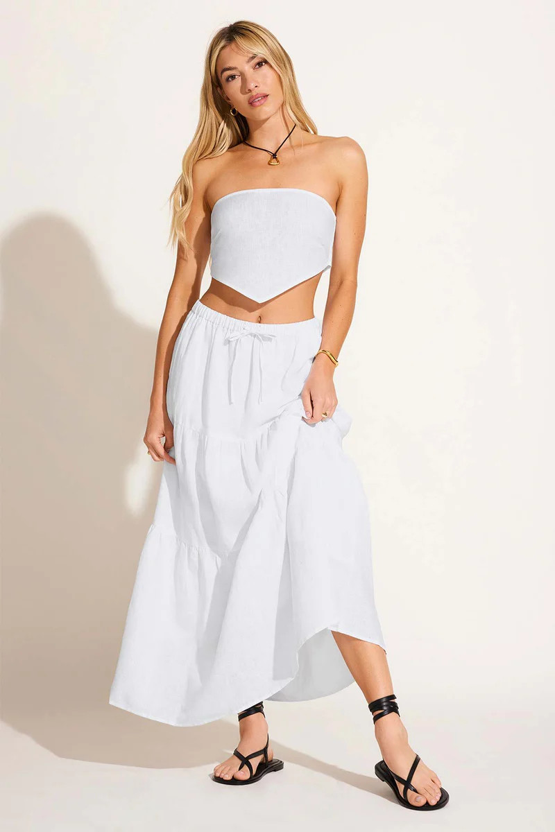 Canyon Skirt - White EcoLinen | Vitamin A