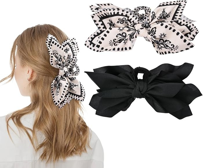 Bow Claw Clips Bow Hair Clips 2PC Big Hair Bows for Women Butterfly Styling Large Hair Clips for ... | Amazon (US)