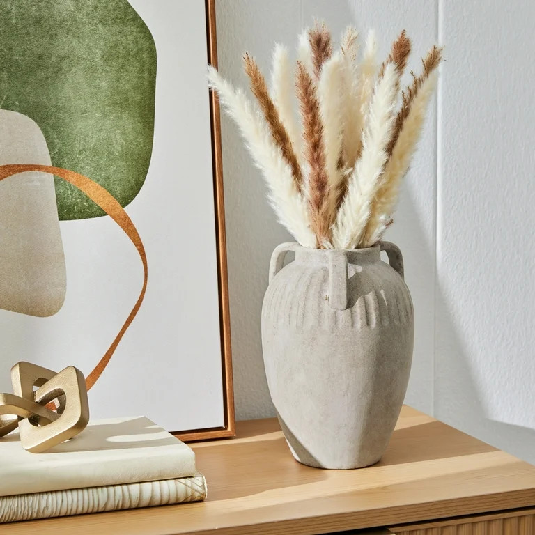 Better Homes & Gardens Three Handled Ceramic Vase, 10", Ivory | Walmart (US)