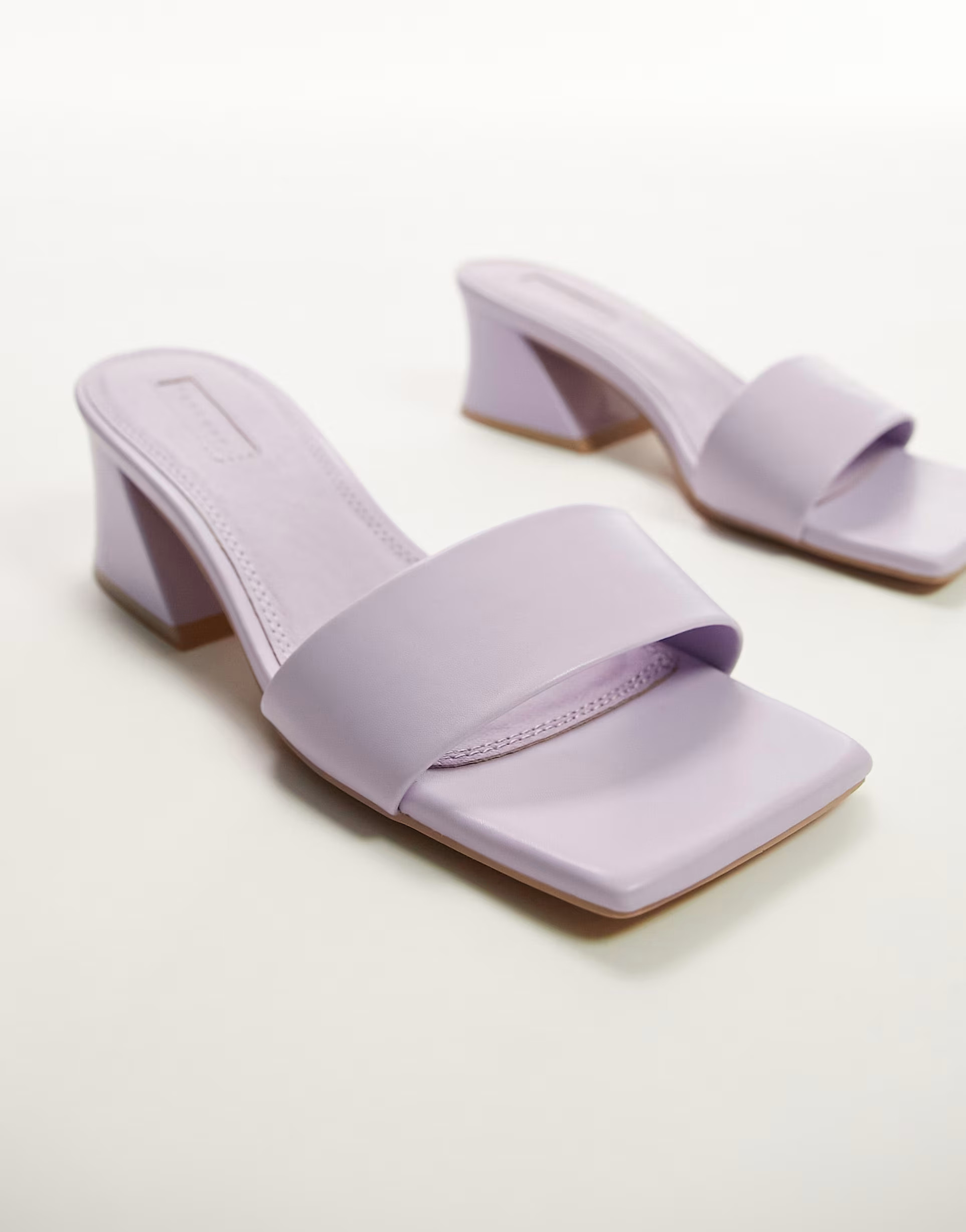 Topshop Andy angular mid heel sandal in lavender | ASOS (Global)