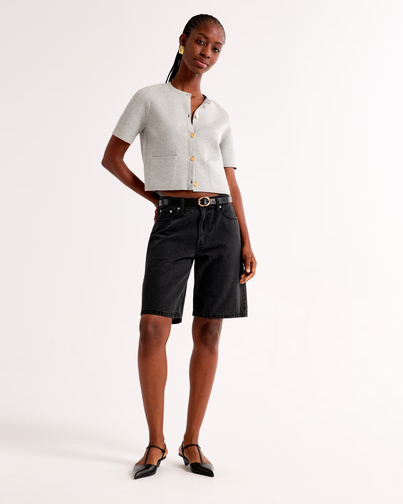 LuxeLoft Short-Sleeve Cardigan | Abercrombie & Fitch (US)