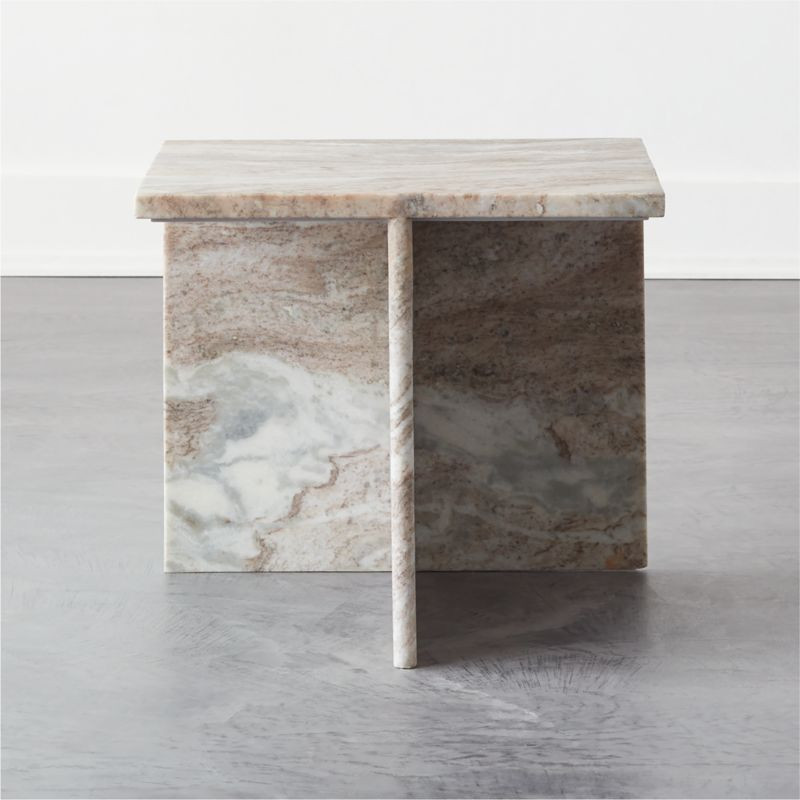 T Short Marble Side Table + Reviews | CB2 | CB2