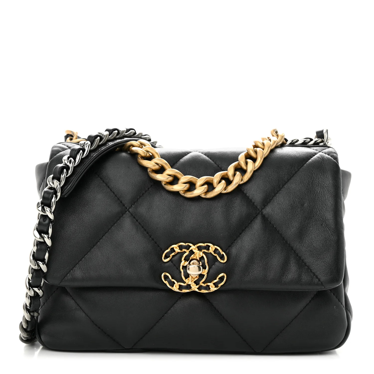 Lambskin Quilted Medium Chanel 19 Flap Black | FASHIONPHILE (US)