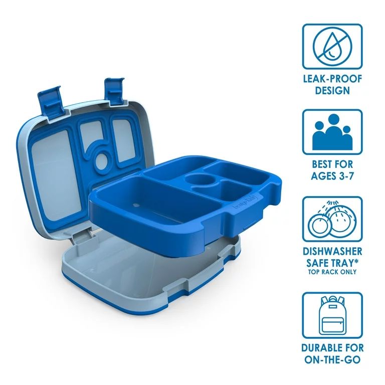 Bentgo Leak-Proof 5-Compartment Bento-Style Lunch Box, Kids, Blue | Walmart (US)