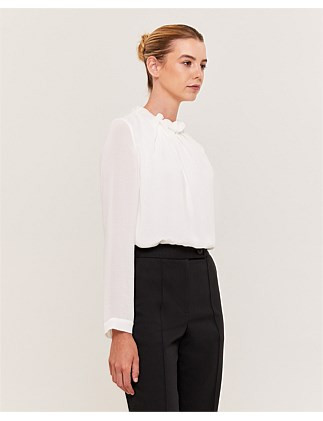 Willa High Neck Long Sleeve Top Pink | David Jones (Australia & New Zealand)