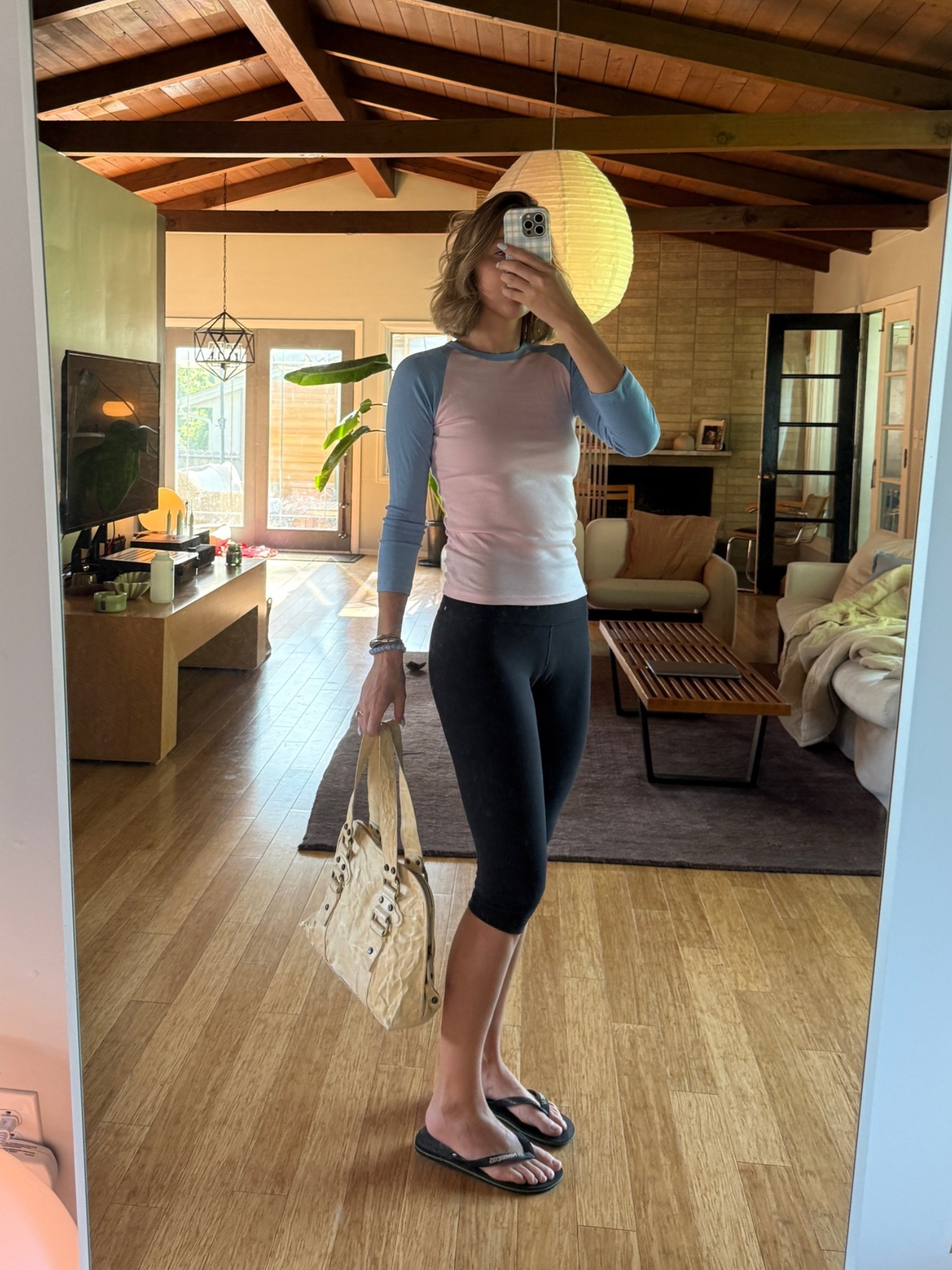 small top and size 6 capris from Aritzia
