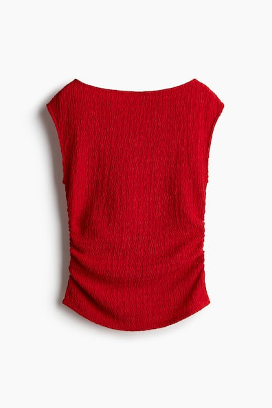 H & M - Textured jersey top - Red | H&M (US + CA)