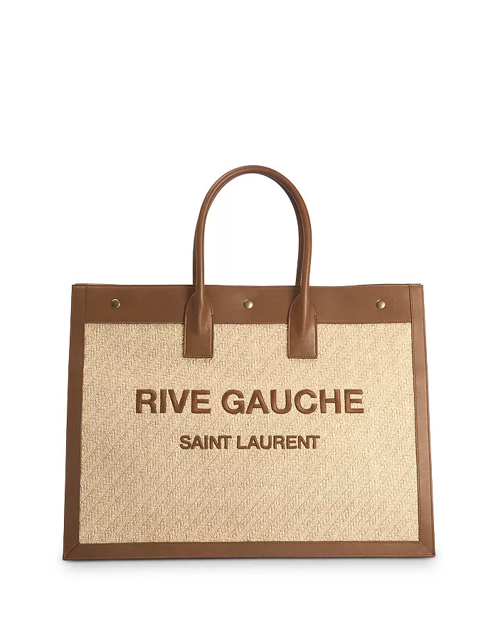 Rive Gauche Raffia & Leather Tote | Bloomingdale's (US)