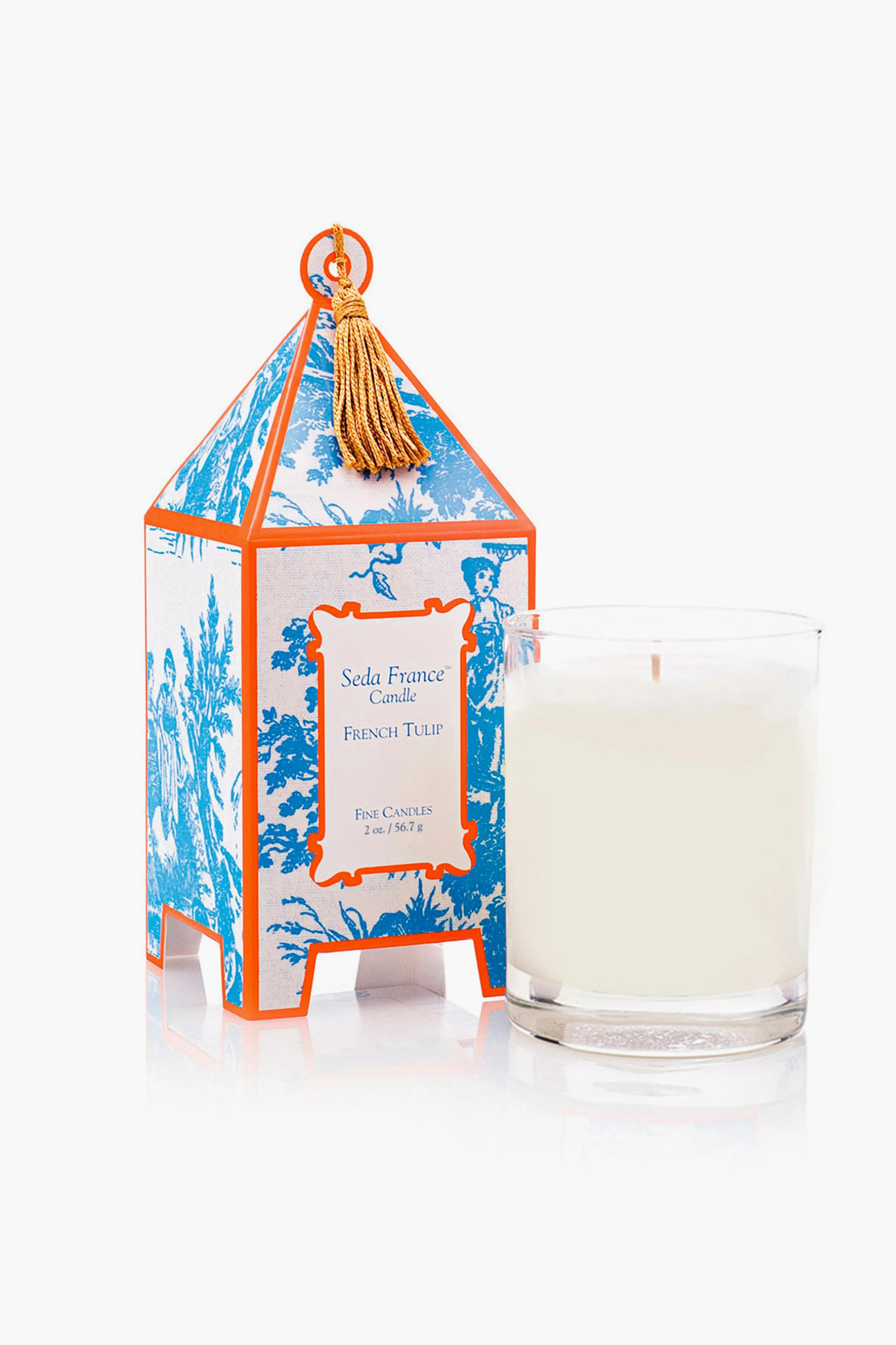 French Tulip Classic Toile Mini Pagoda Box Candle | Tuckernuck (US)