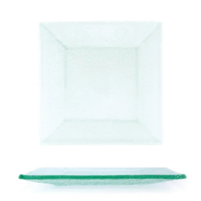 Turgla Fusion Glass Dinnerware 7.75" x 7.75" Square Clear Glass Plate, Set of 12 (02-351-20CLR) | Walmart (US)