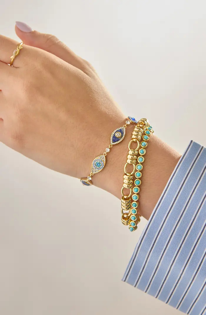 BaubleBar Alternating Evil Eye Bracelet | Nordstrom | Nordstrom
