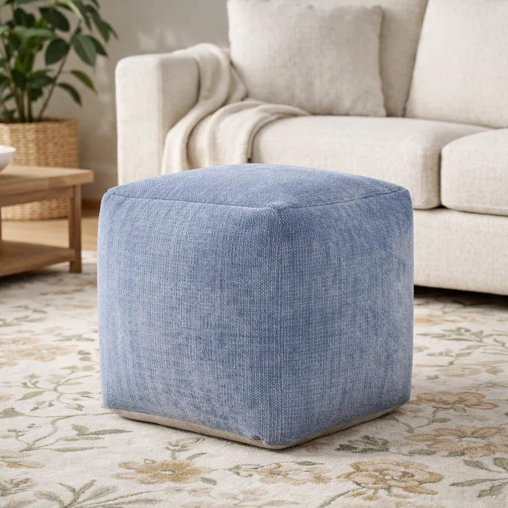 Ines Turkish Chenille Upholstered Ottoman Pouf | Wayfair North America