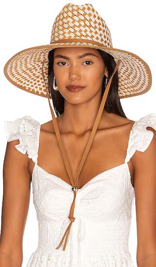 Straw Checkered Hat in Natural | Revolve Clothing (Global)