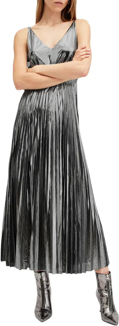 AllSaints Spark Pleated Maxi Dress & Sweater Set | Nordstromrack | Nordstrom Rack