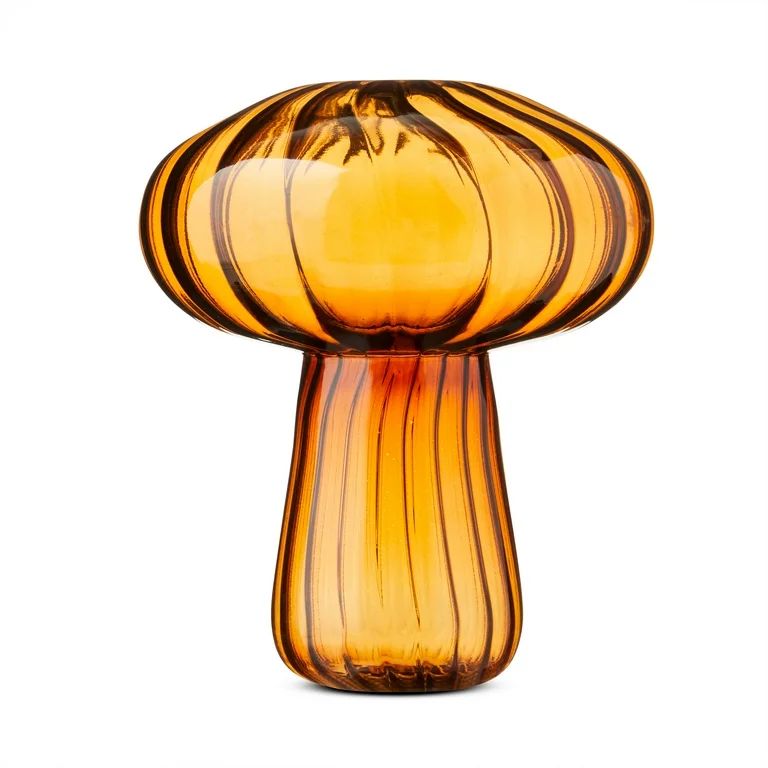 Harvest Indoor Decor Amber Glass Mushroom Vase, 5" x 2", by Way To Celebrate - Walmart.com | Walmart (US)