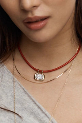 Gem Pendant Cord Necklace | Anthropologie (US)