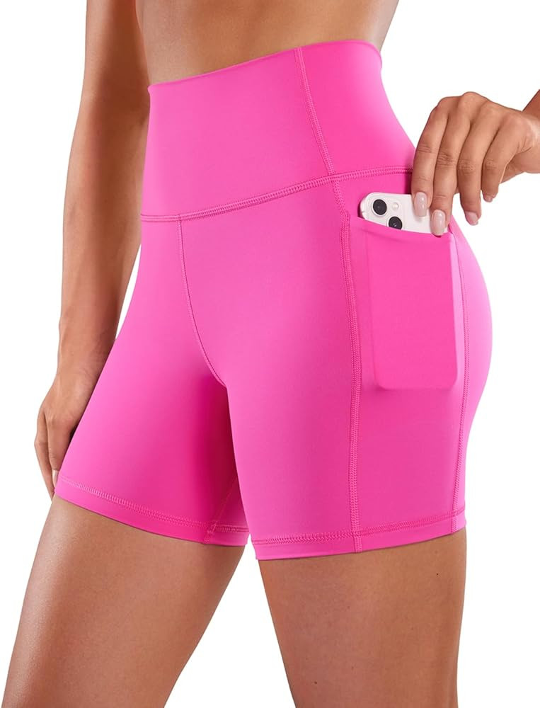 CRZ YOGA Women's Naked Feeling Biker Shorts - 4''/ 5''/ 6''/ 8'' High Waisted Yoga Gym Spandex Sh... | Amazon (US)