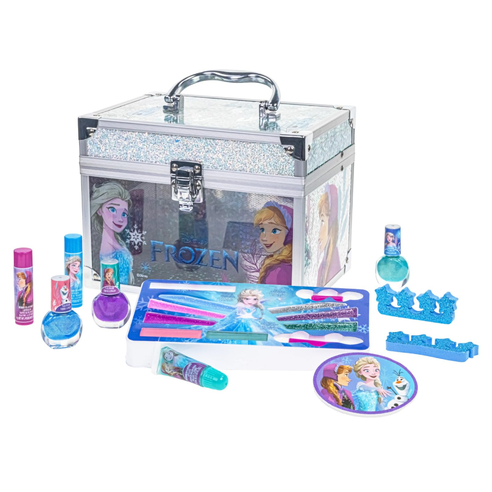 Disney Frozen Train Case Girls Beauty Set, Kids Makeup Kit for Girls, Real Washable Toy Makeup Se... | Amazon (US)