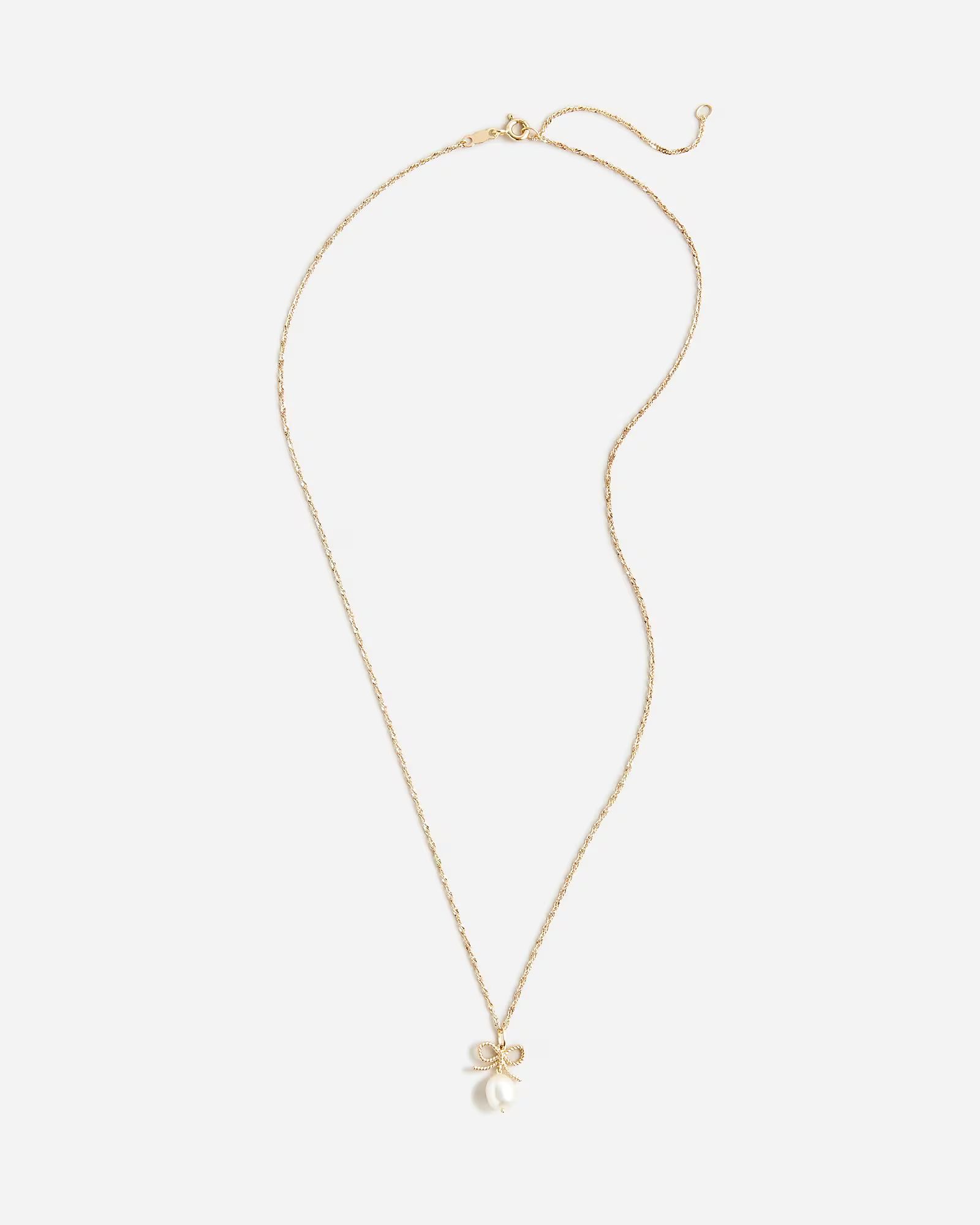 Catbird™ X J.Crew rope bow necklace with pearls | J.Crew US