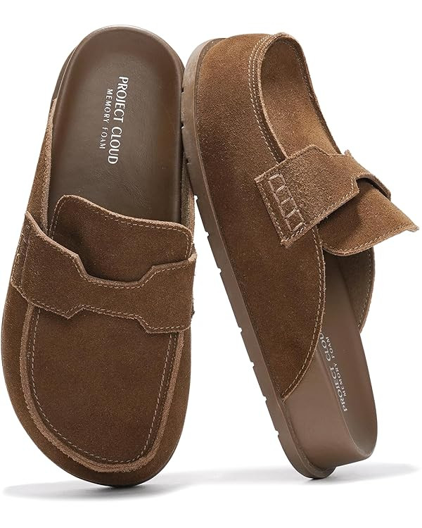 Project Cloud Genuine Suede Womens Clog - Memory Foam Arch Support Non-Slip Sole Mules & Clogs fo... | Amazon (US)