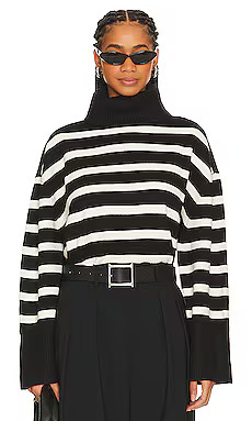 WeWoreWhat Striped Turtle Neck in Black & Ecru from Revolve.com | Revolve Clothing (Global)