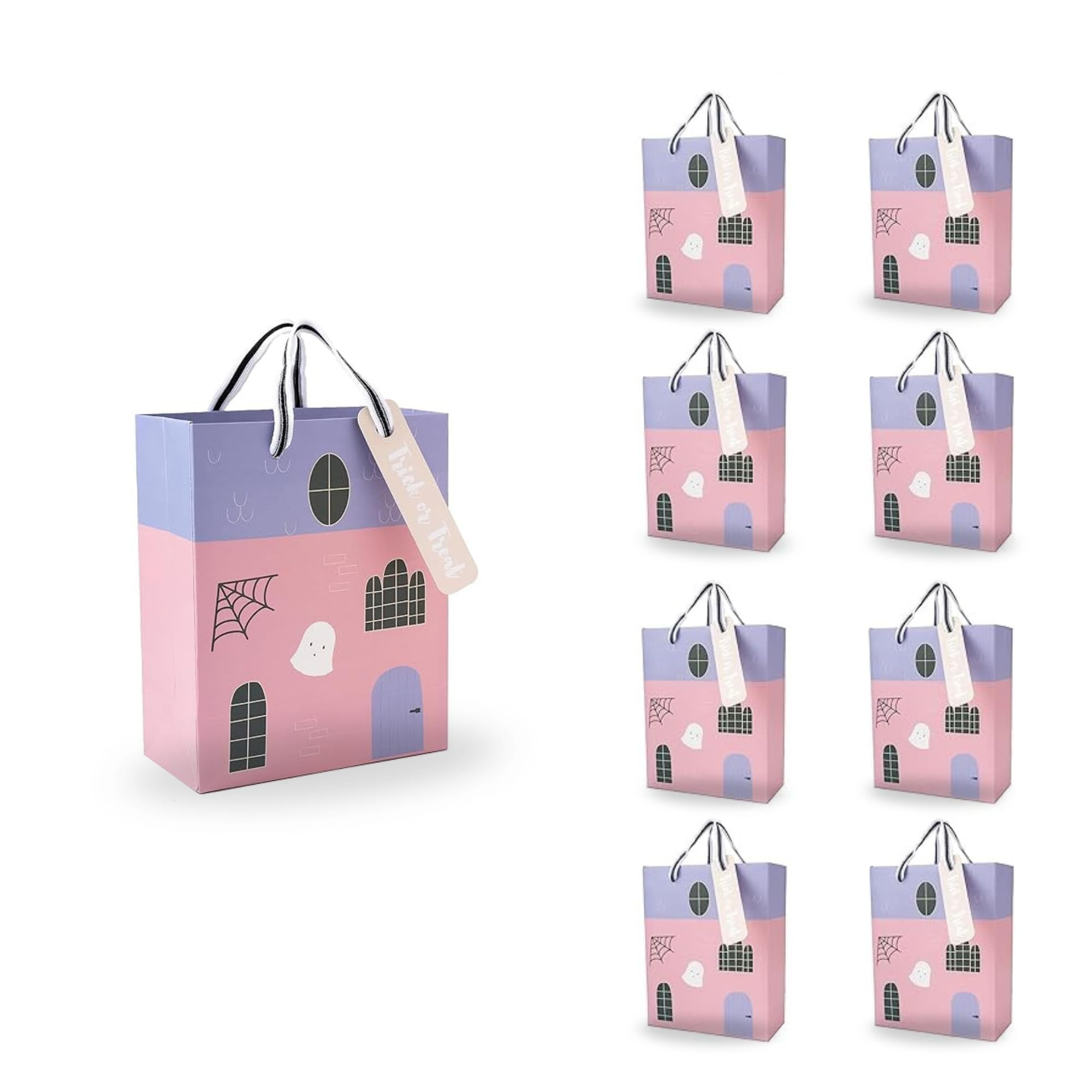 Cheerland Halloween Party Favor Paper Bags Pastel Pink Purple Hunted House Ghost Halloween Bags T... | Amazon (US)