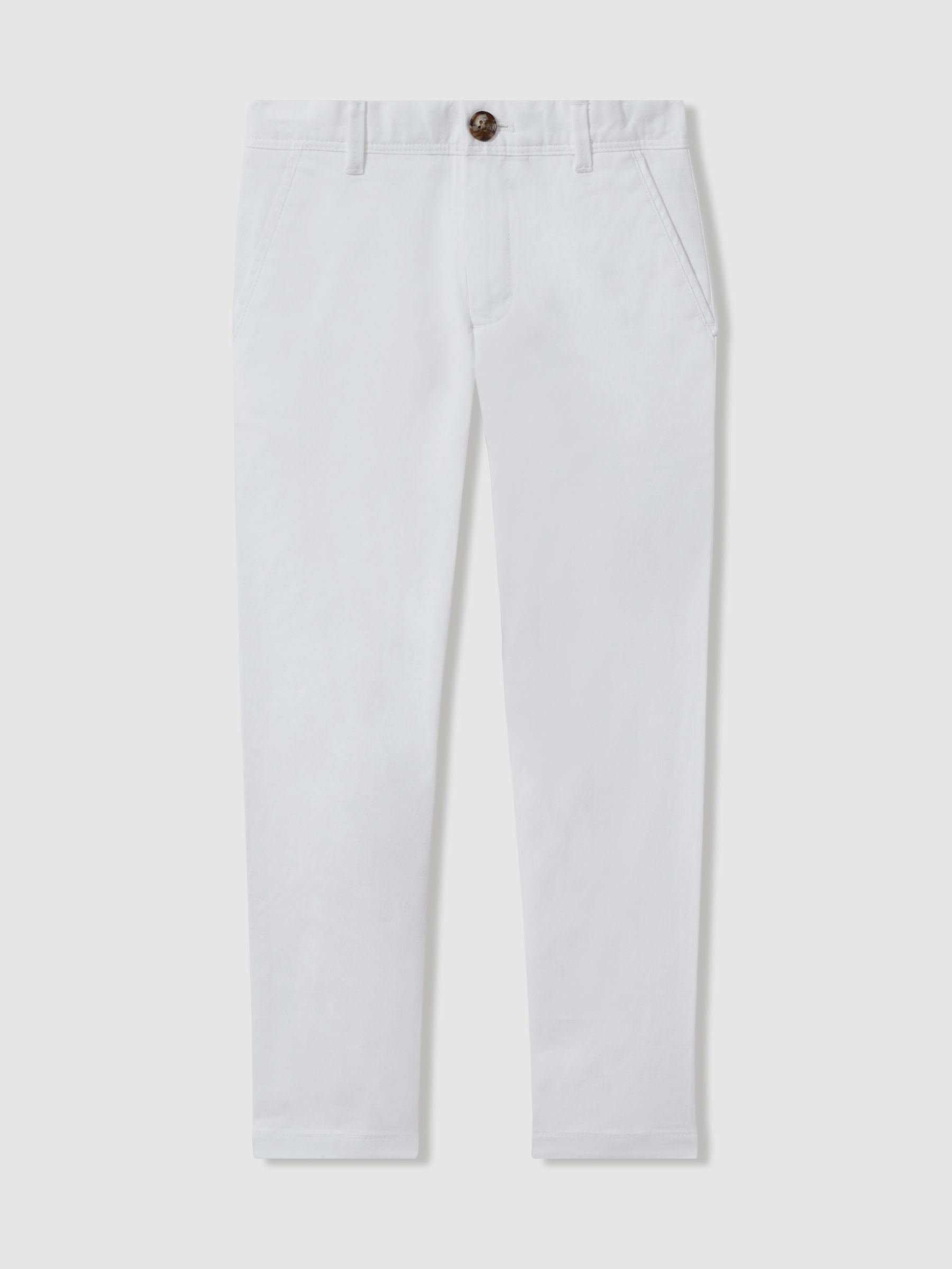 Reiss 3-9 yrs Slim Fit Casual Chinos in White - REISS | Reiss UK