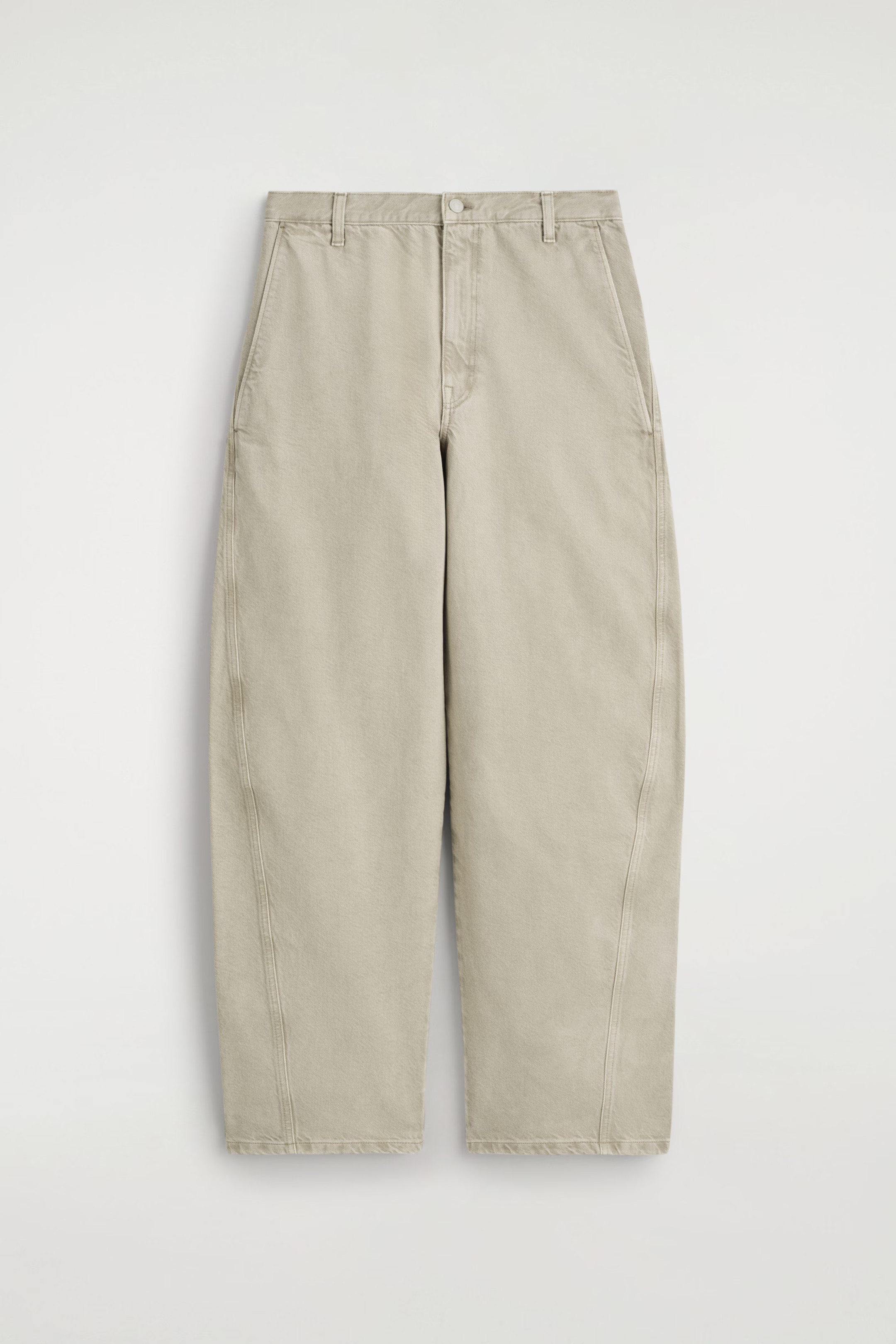 DENIM BARREL-LEG TROUSERS - GREY BEIGE | COS | COS UK