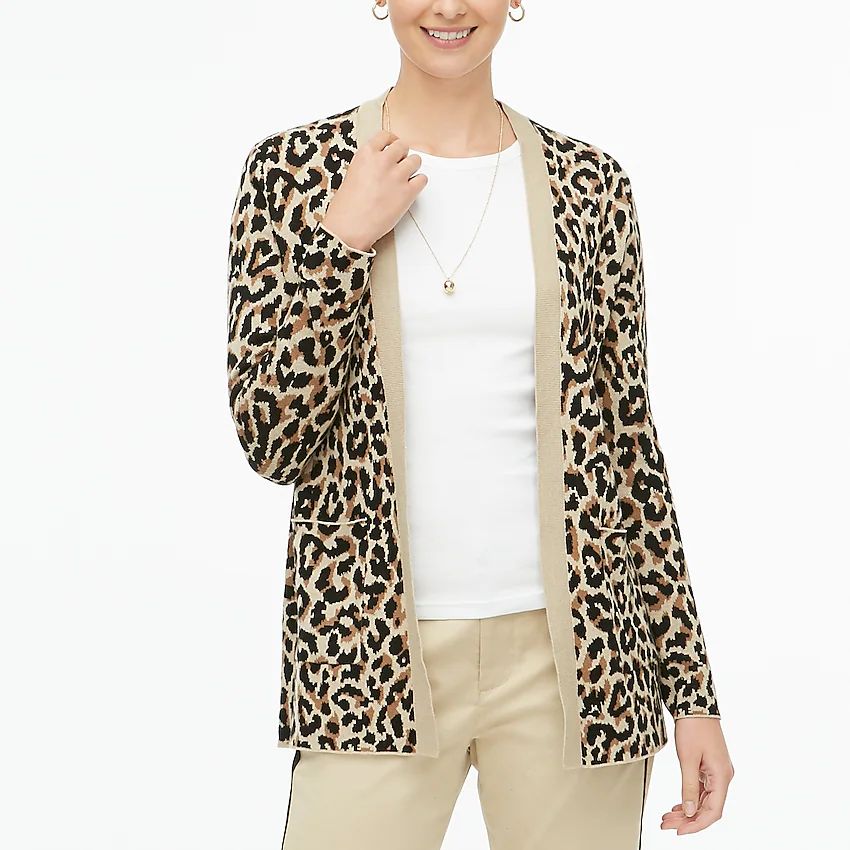 Leopard open cardigan | J.Crew Factory