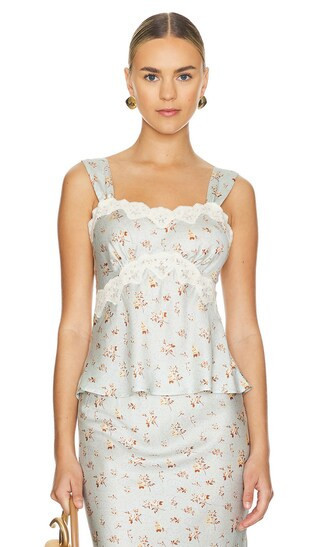 SPELL Fleur Cami in Baby Blue. - size XS | Revolve Clothing (Global)