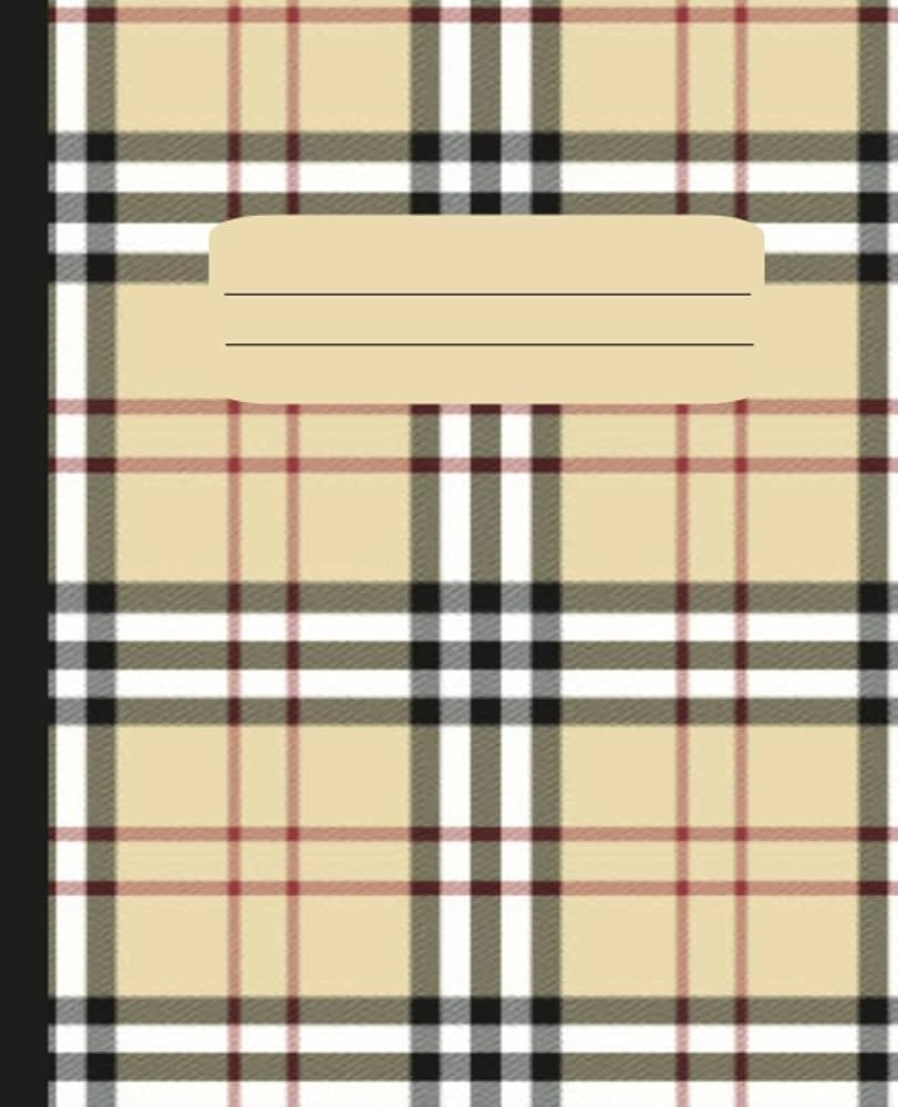 Designer Composition Notebook: Designer Fashion Tan Plaid Print- For the Fashion Lover- Wide Rule... | Amazon (US)