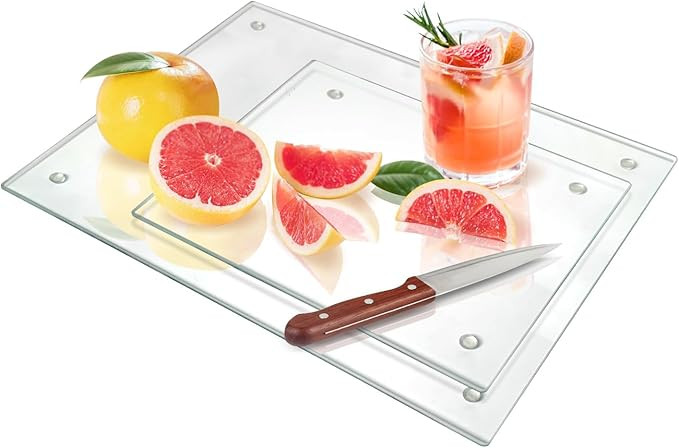 Seelenruhe Tempered Glass Cutting Boards for Kitchen Counter, Clear Cutting Boards for Countertop... | Amazon (US)