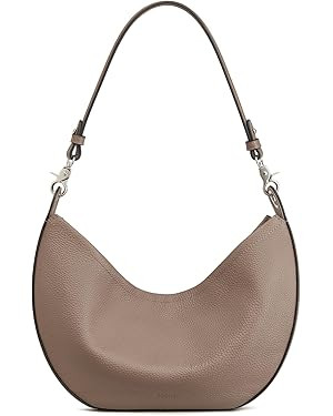 S-ZONE Leather Shoulder Bags for Women Soft Crossbody Bags Classic Crescent Purse Handbags with 2... | Amazon (US)