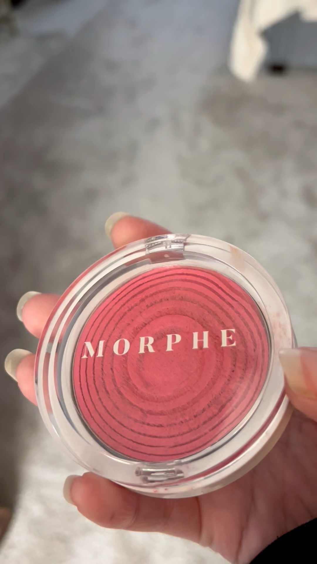 The Morphe Huephoric Rush 3-in-1 Silk Blushes primes, hydrates, and blurs for a naturally energized look and supple matte finish that lasts all day. My shade is called pleasured. I love it as a little kiss of pink on the cheeks.