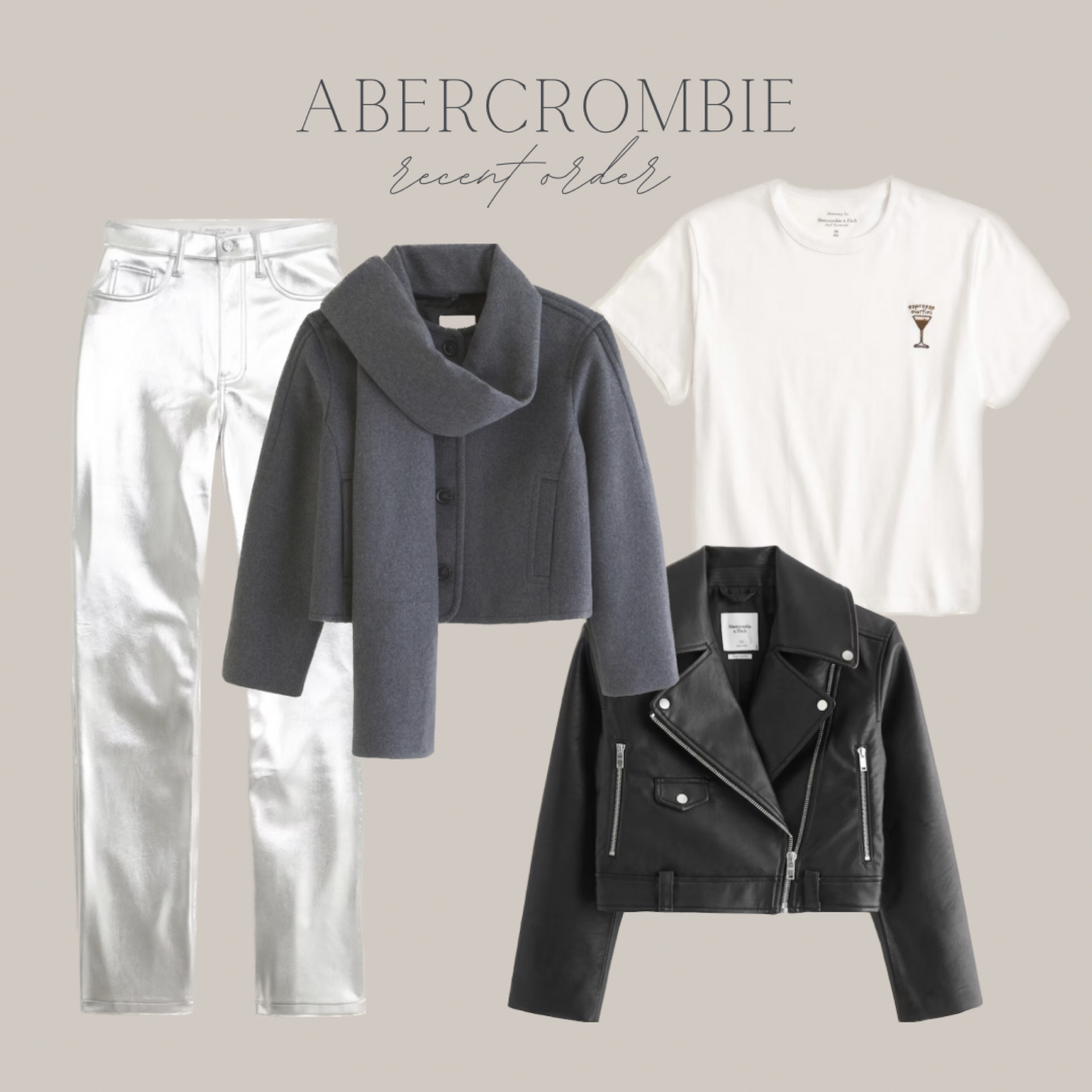 Abercrombie recent order! How cute is this espresso martini graphic tee?! Silver jeans on sale under $60! Abercrombie fall staples on sale, black leather jacket under $100 

#LTKfindsunder100 #LTKsalealert #LTKtravel